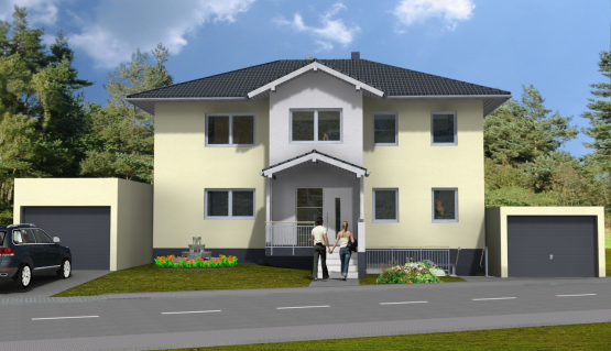 Bauvorhaben inkl. Ferienwohnung in Mauer, vordere Hausansicht